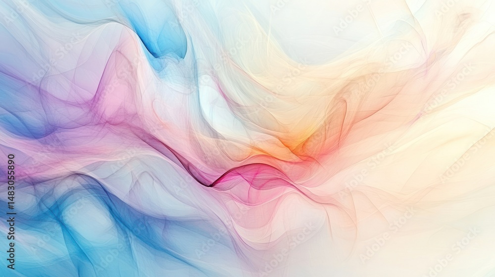Obraz premium Abstract colorful flowing shapes in a vibrant and soft artwork