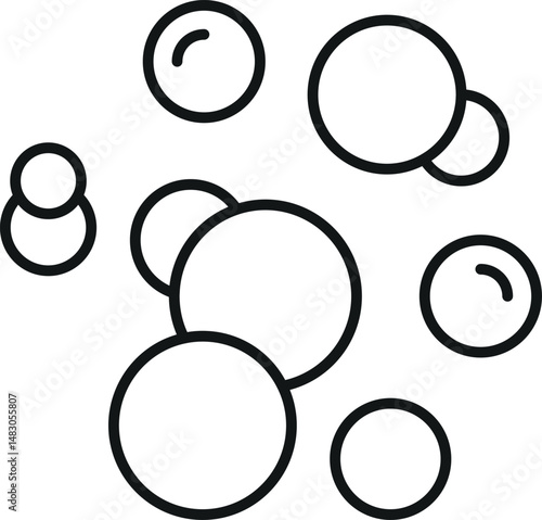 Bubble and Foam Outline Icon for Graphics, Designs, Books, Adverts, Apps