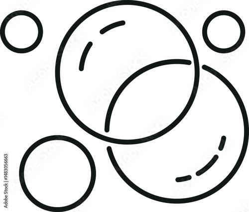 Bubble and Foam Linear Sign for Graphics, Designs, Books, Adverts, Apps