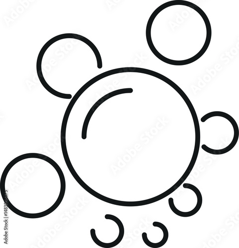 Bubble and Foam Outline Symbol for Graphics, Designs, Books, Adverts, Apps