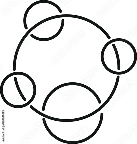 Bubble and Foam Picture Drawn with Thin Line