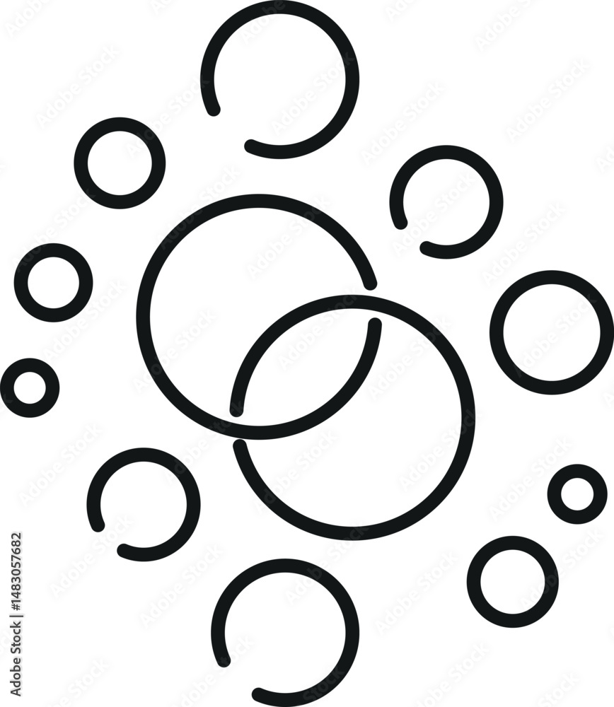 Bubble and Foam Editable Stroke Drawn with Thin Line Bubble and Foam Editable Stroke Drawn with Thin Line