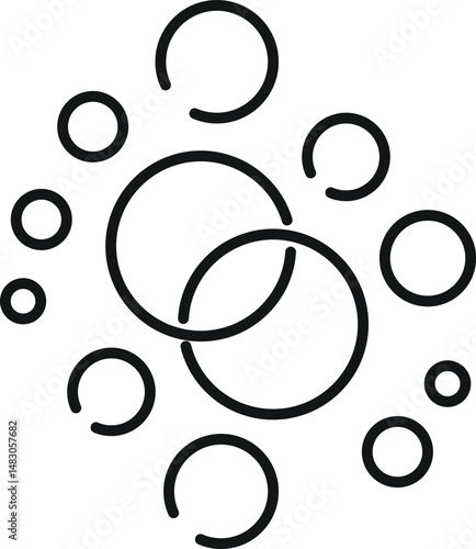 Bubble and Foam Editable Stroke Drawn with Thin Line