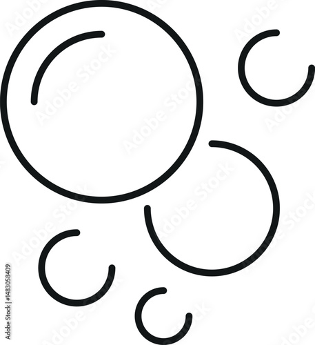 Bubble and Foam Sign Drawn with Thin Line