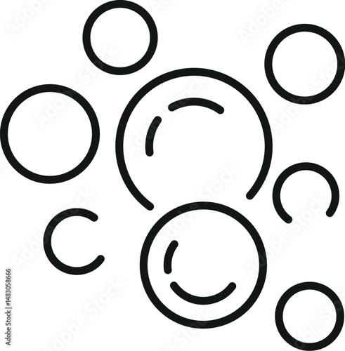Bubble and Foam Line Icon for Websites, Apps, Infographics Other Purposes