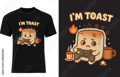 Funny Marshmallow Gamer Tshirt Design