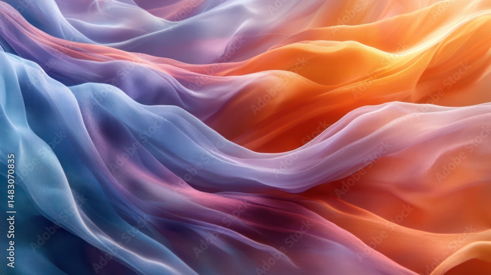 Obraz premium Soft pastel gradients in lavender, mint, and peach create a calm, harmonious abstract scene.