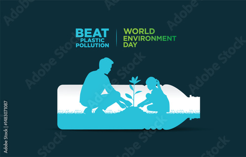 #BeatPlasticPollution, World Environment day concept 2025. 