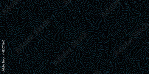 blue Turing reaction diffusion monochrome seamless pattern with chaotic motion .Linear design with biological shapes. Organic lines in memphis. abstract turing organic wallpaper background .