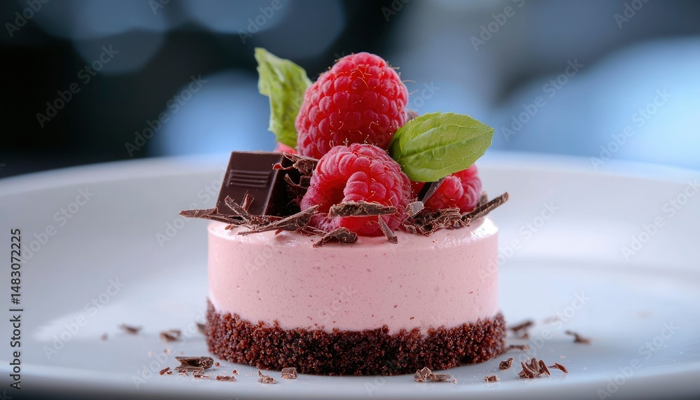 Pink raspberry mousse dessert Pink raspberry mousse dessert