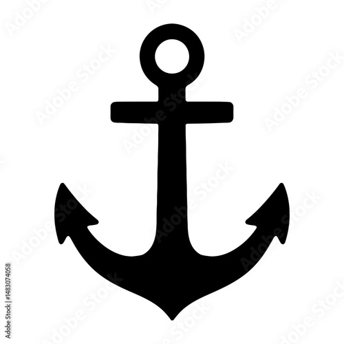 Minimalist Black Anchor Silhouette.eps