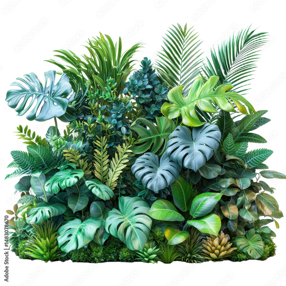 Green bush foliage isolated on transparent background. PNG Green bush foliage isolated on transparent background. PNG