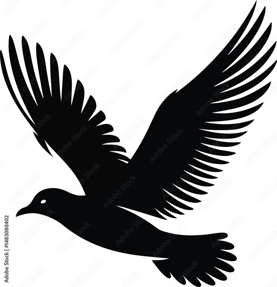 Obraz premium Seagull silhouette vector illustration