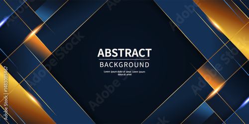 Deluxe navy blue wavy line abstract background, sparkling decorative wavy line background for invitations, certificates, award nominations, cover