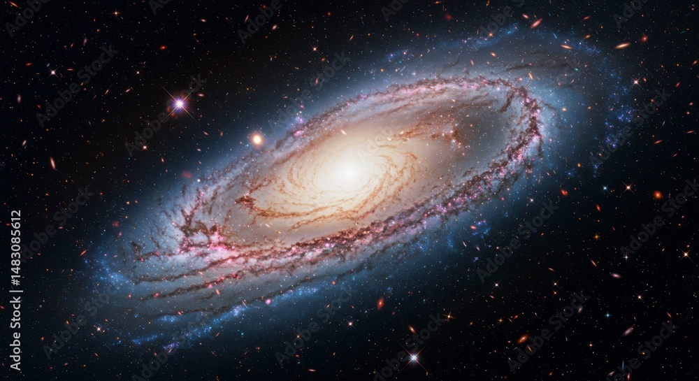 Naklejka premium Spiral galaxy in deep space (15)