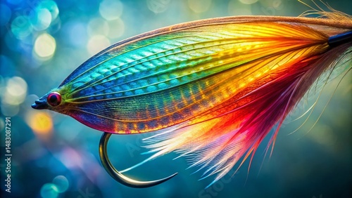 Abstract Wing with Fishing Hook: Surreal Art Photography, Stock Image