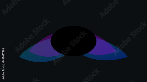 Layered Organic Tech Abstract Background with Transparent Shapes and Fluid Geometry