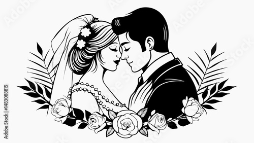 bride leaning into groom as they share a quiet moment in silhouette..svg