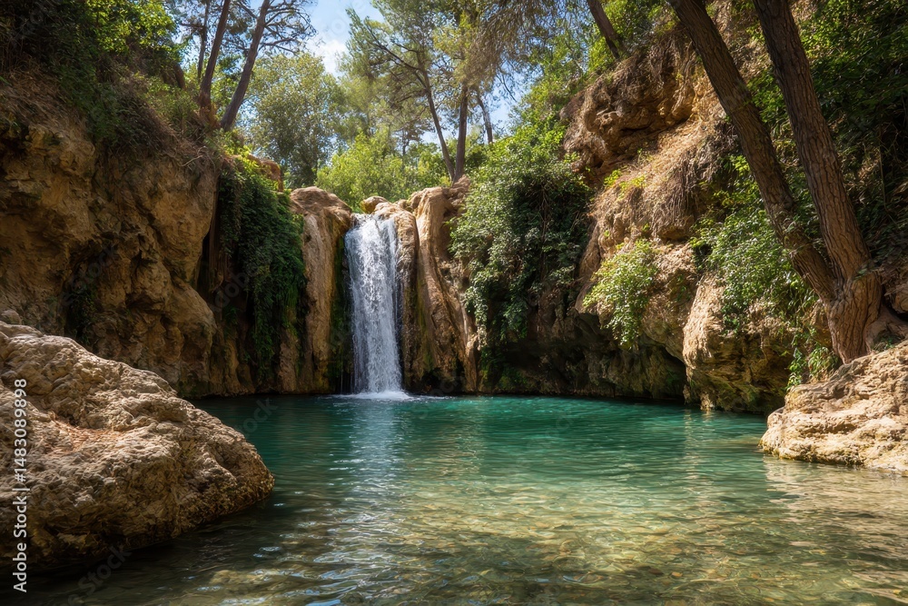 Naklejka premium Waterfall in Cyprus