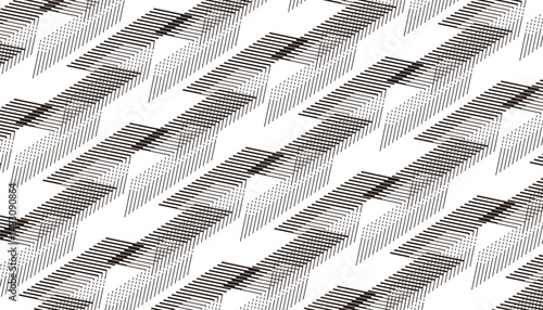 Black and white abstract transition pattern with lines for sporty background and jersey design. Modern technology background. Vector Format Illustration 