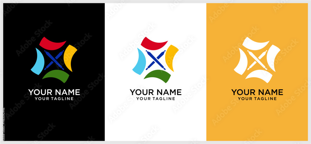 Obraz premium colored pencil logo icon1.eps