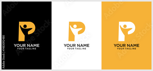 letter P people logo design.eps