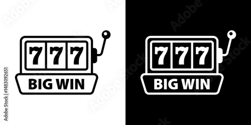 Slot machine. Jackpot poker 777 slot machine icons. Gambling fortune vector concept. Illustration of game machine, gaming casino, one arm bandit vector - jackpot slot. Lucky icons set.