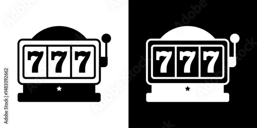 Slot machine. Jackpot poker 777 slot machine icons. Gambling fortune vector concept. Illustration of game machine, gaming casino, one arm bandit vector - jackpot slot. Lucky icons set.