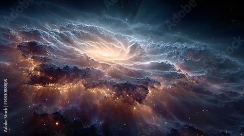 Wallpaper Mural Majestic Cosmic Nebula Swirling Galaxy Starscape Space Art Digital Painting Torontodigital.ca