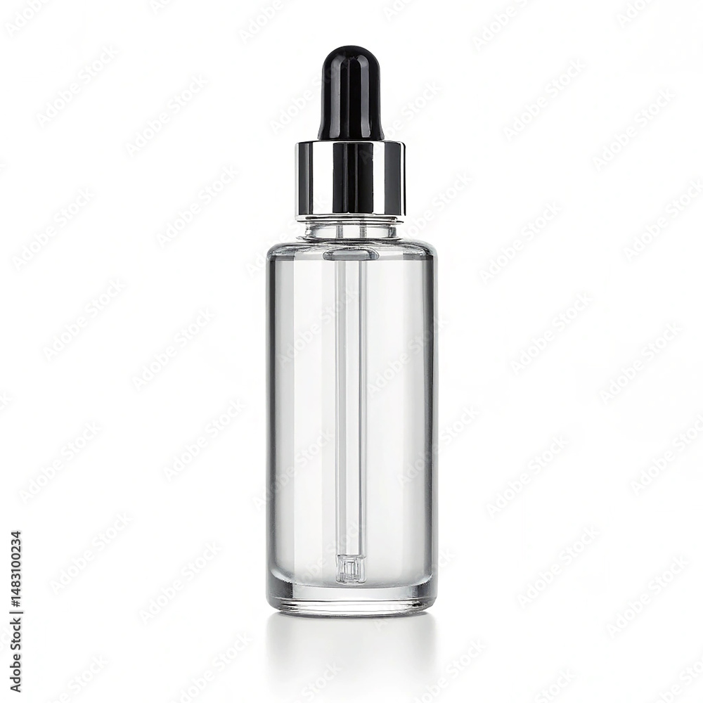 Hair serum bottle with dropper isolated on white background Hair serum bottle with dropper isolated on white background