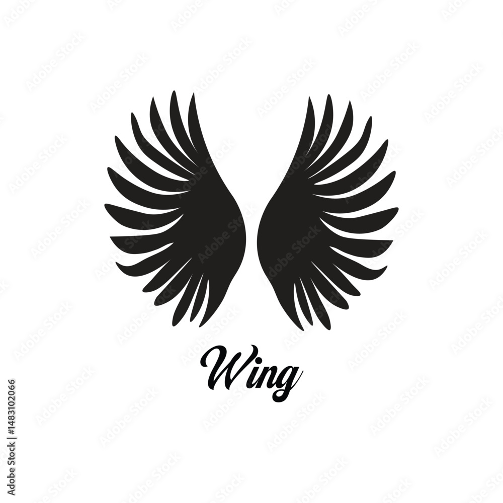 Fototapeta premium Birds Wing Pictorial Logo Design