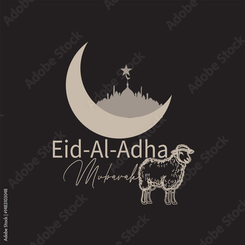 Eid Al Adha Mubarak Greetings Wish invitation Design   