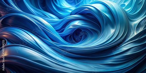 Abstract Blue Swirl Background: Deep Ocean Texture for Design