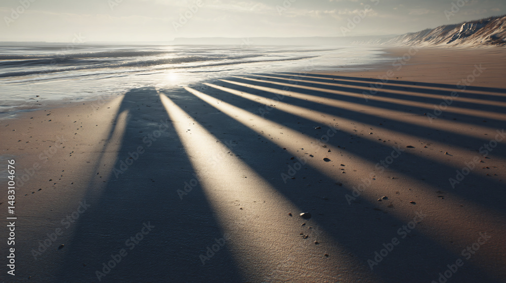 Fototapeta premium long shadows on beach