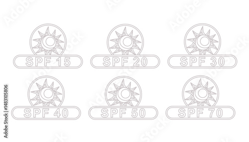 SPF icon set. vector illustration