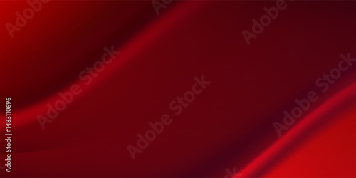 Dark red abstract background with smooth gradient curves blending into deep black, vector illustration