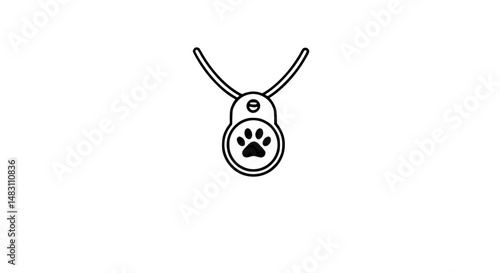 Paw print necklace icon
