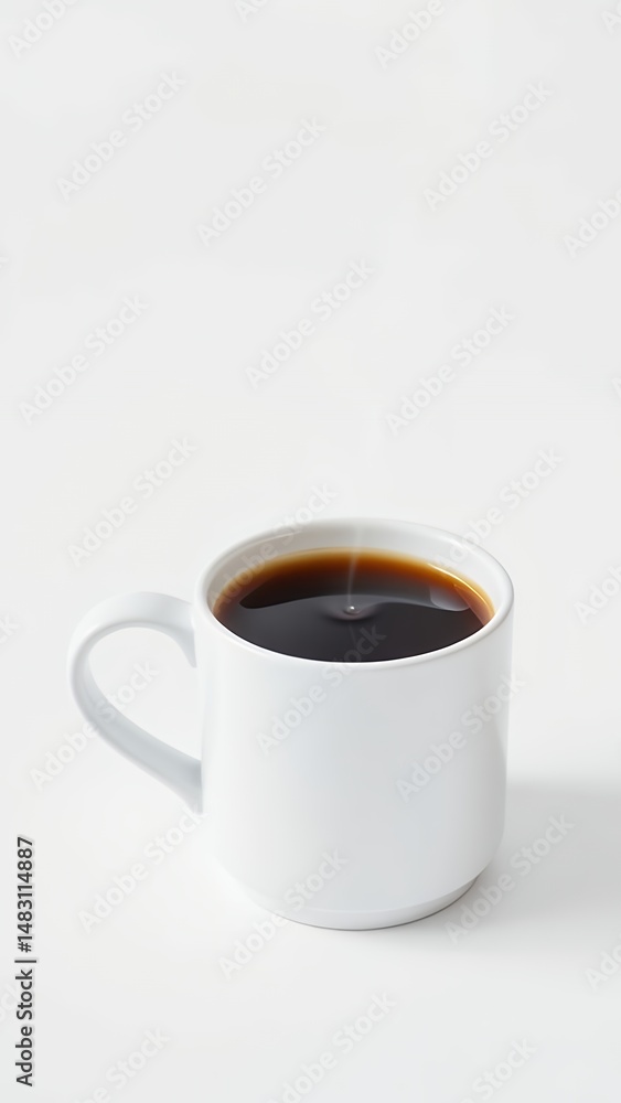 Stylish Black and White Coffee Cup and Saucer on a Minimalist Background Stylish Black and White Coffee Cup and Saucer on a Minimalist Background