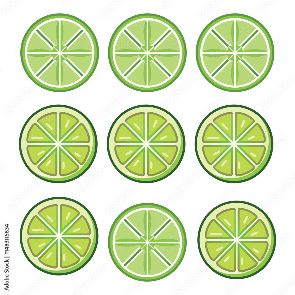 Set of lemon slices Set of lemon slices