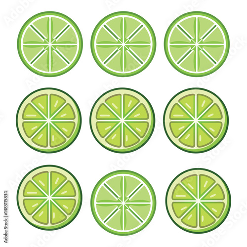 Set of lemon slices