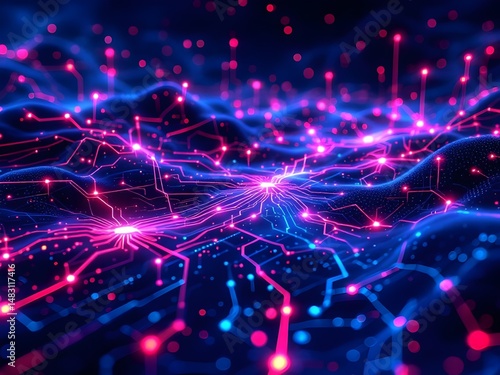 Illustration of an artificial intelligence working process 