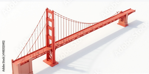 Overhead Isometric Golden Gate Bridge