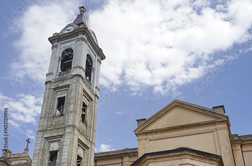 Bell tower of the cathedral of Oppido Mamertina, Calabria, Italy