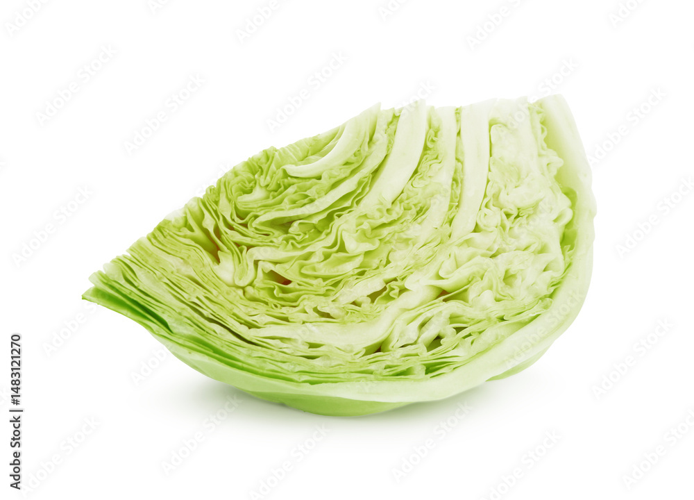One piece of fresh cabbage isolated on white One piece of fresh cabbage isolated on white