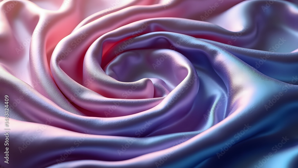 Obraz premium Swirling Elegance A Captivating Abstract of Luxurious Pastel Silk Fabric Texture, Smooth, Soft, and Dreamy Hues