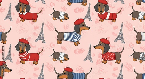 Dachshund Dreams of Paris