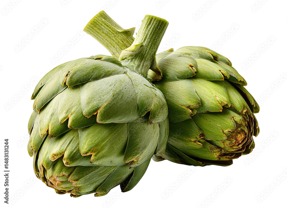 Fototapeta premium Fresh Artichokes White Background