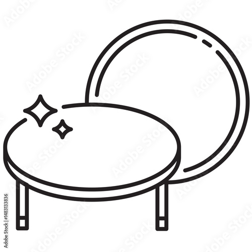 round folding table icon