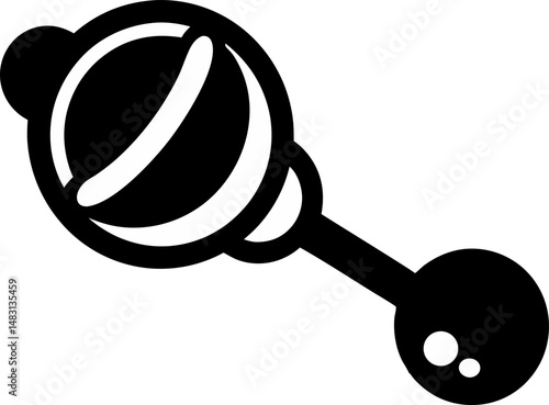Baby Rattle Silhouette Vector Illustration 