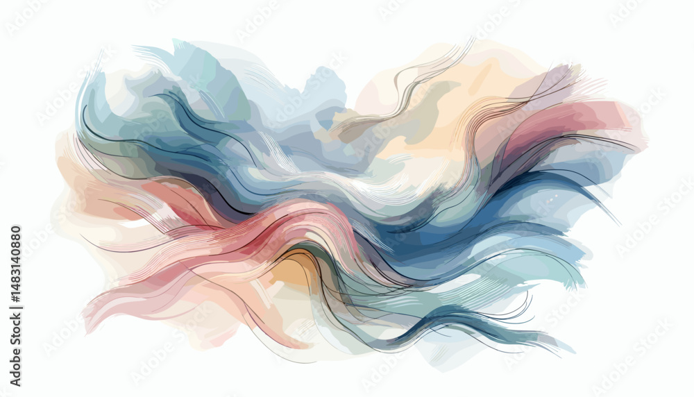 Obraz premium Abstract colorful waves in soft gradient textures 